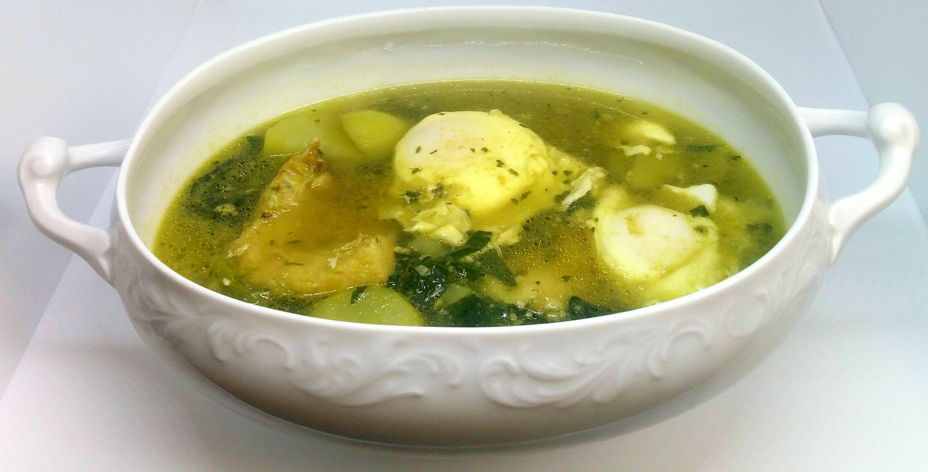 Sopa de Espinafres com Bacalhau